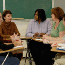 A teacher with a group of students